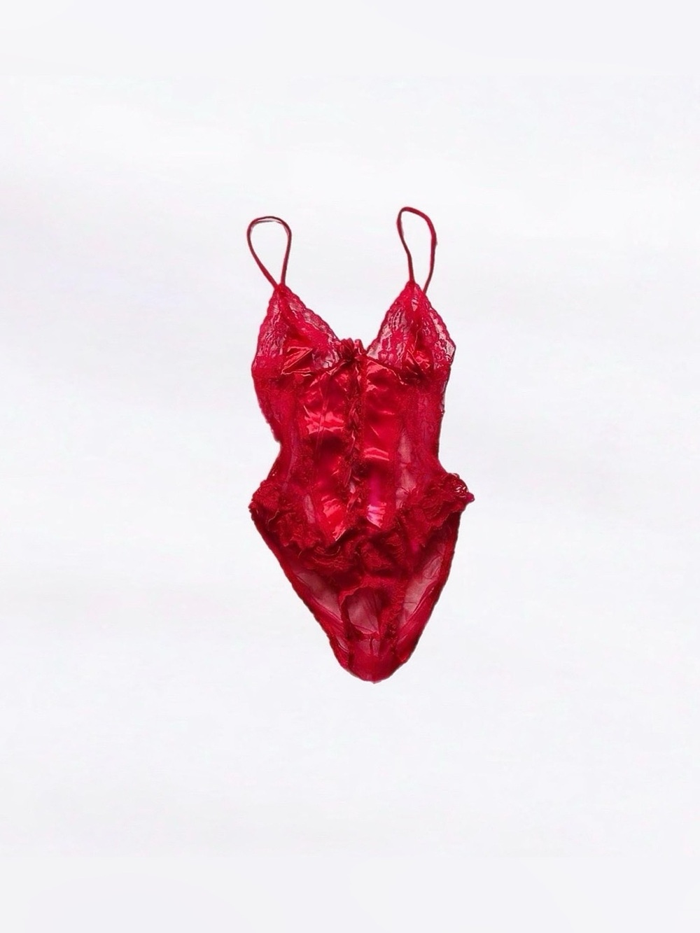 vintage ruffle lace teddy